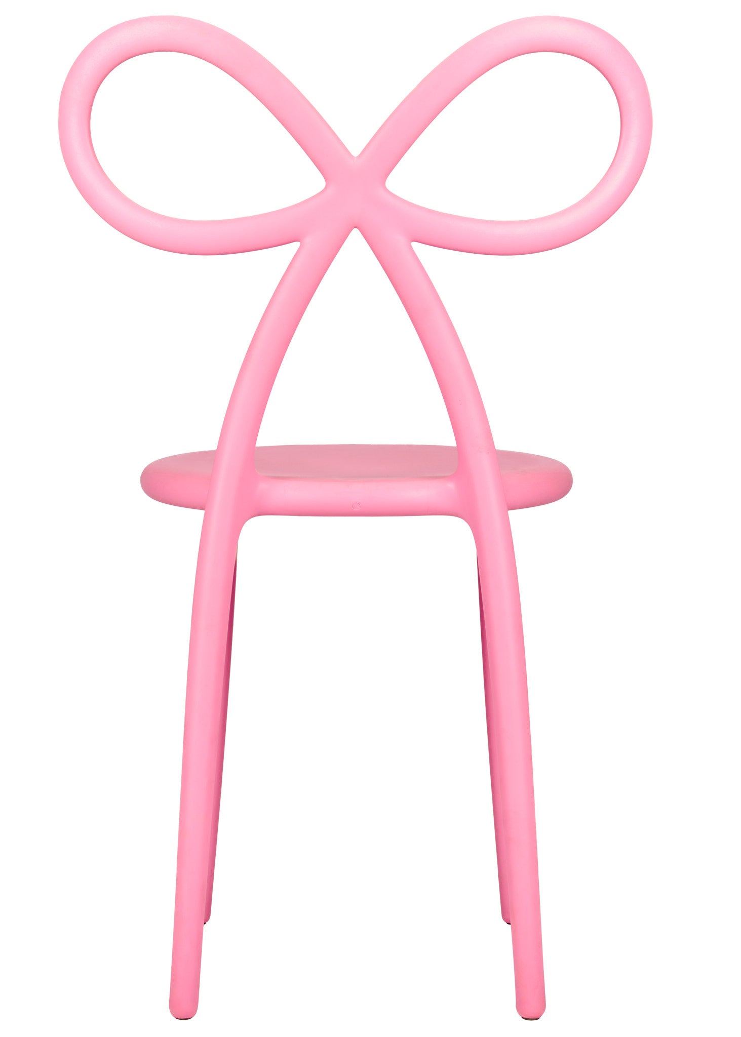 Pink Resin Kids Bow Chair with Round Seat