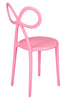 Pink Resin Kids Bow Chair with Round Seat