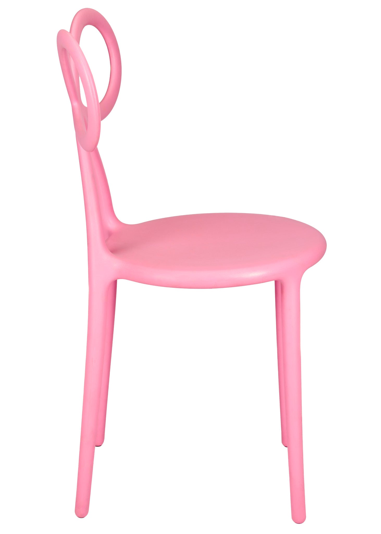 Pink Resin Kids Bow Chair with Round Seat