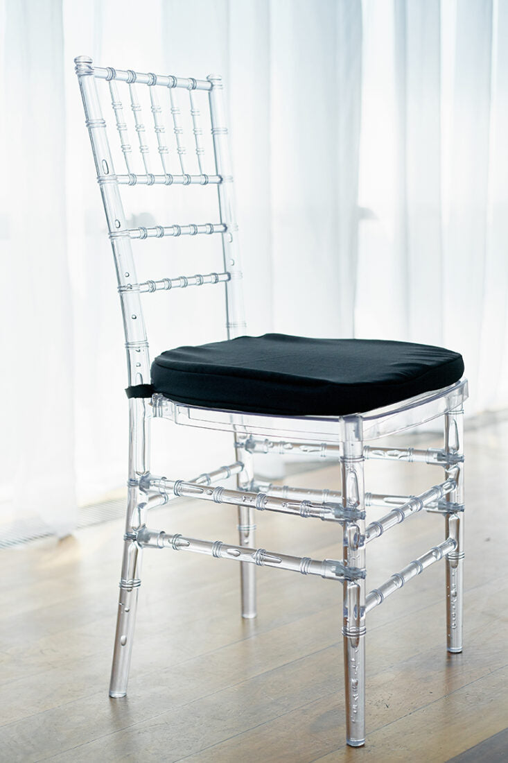 Clear Chiavari Chair with optional cushion. (Cushion sold separately.)