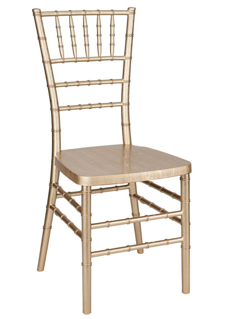 Champagne Gold Brushed Wood Look Steel Skeleton Chiavari Chair CCRCHGB-STEEL-AX-T