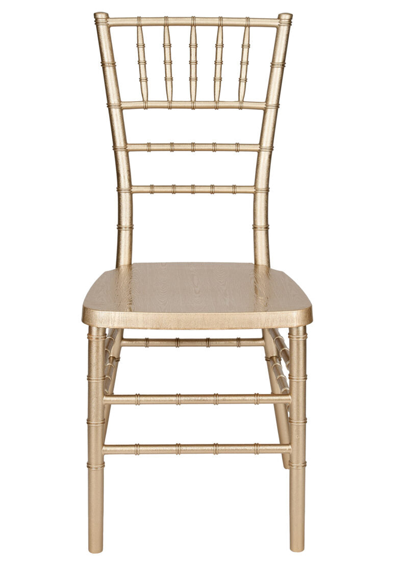 Champagne Gold Brushed Wood Look Steel Skeleton Chiavari Chair CCRCHGB-STEEL-AX-T