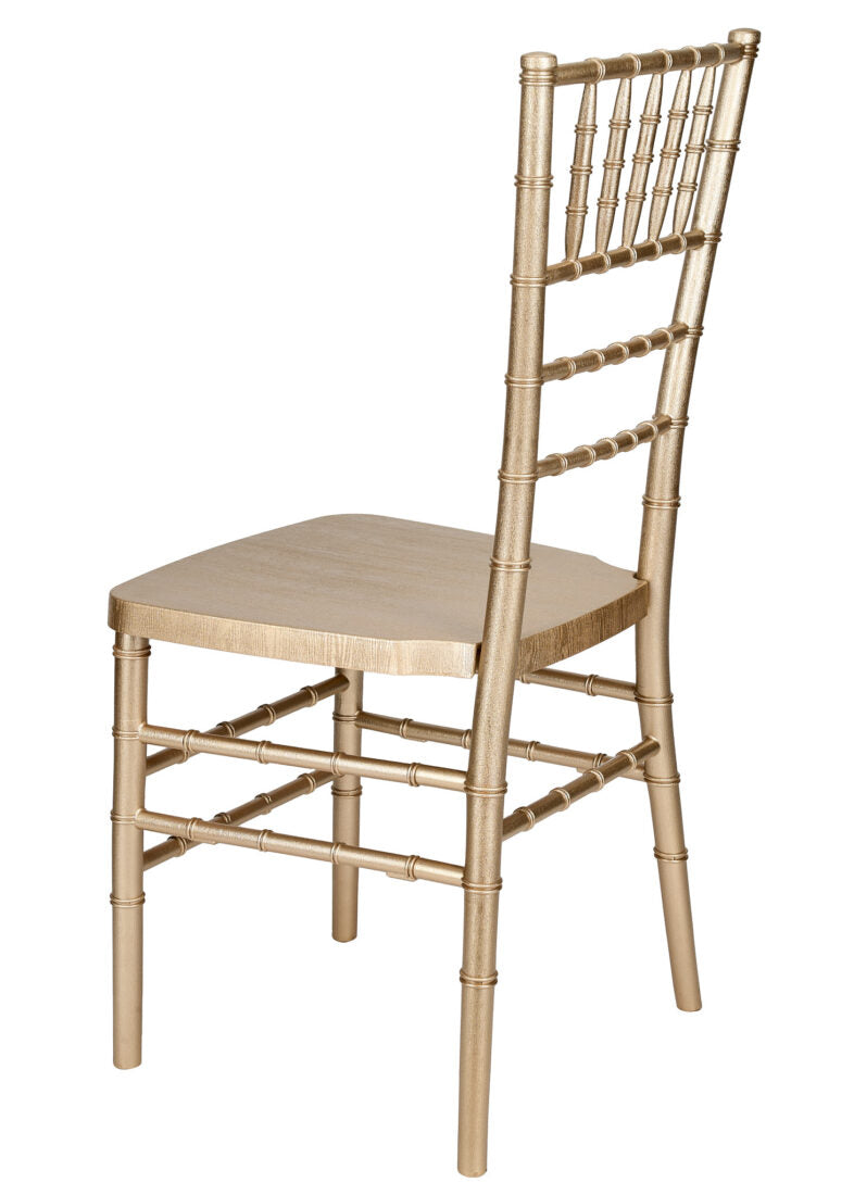 Champagne Gold Brushed Wood Look Steel Skeleton Chiavari Chair CCRCHGB-STEEL-AX-T