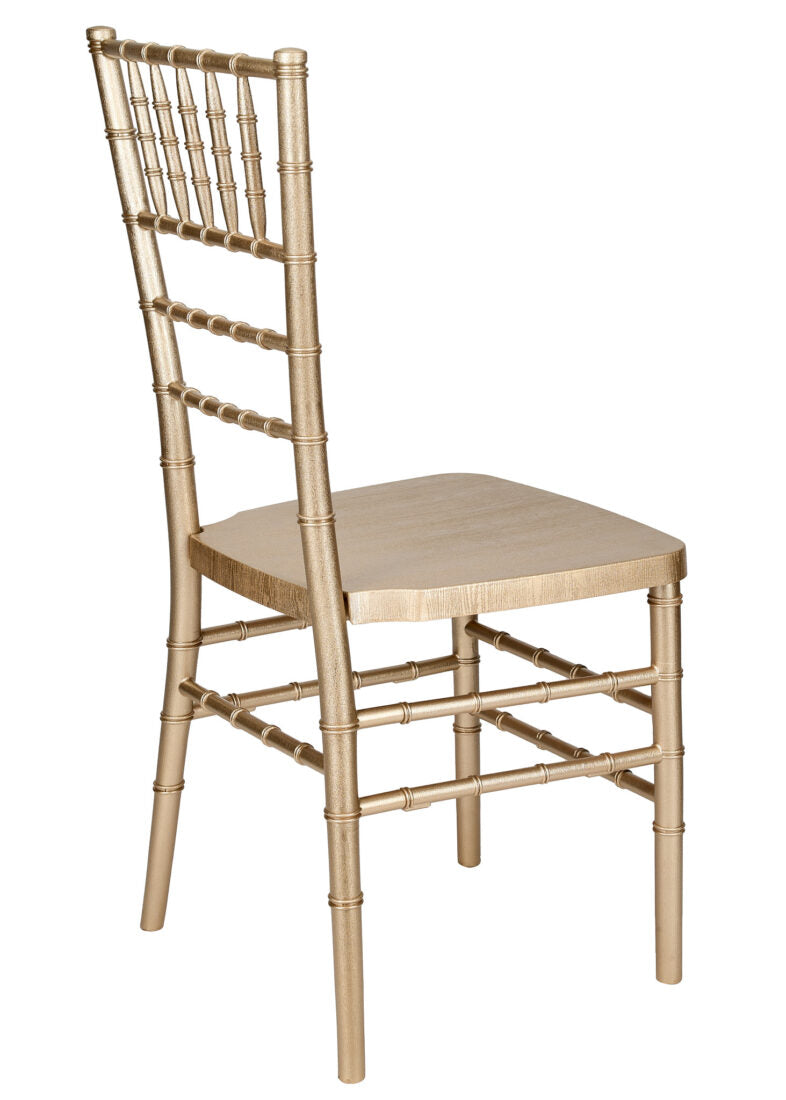 Champagne Gold Brushed Wood Look Steel Skeleton Chiavari Chair CCRCHGB-STEEL-AX-T