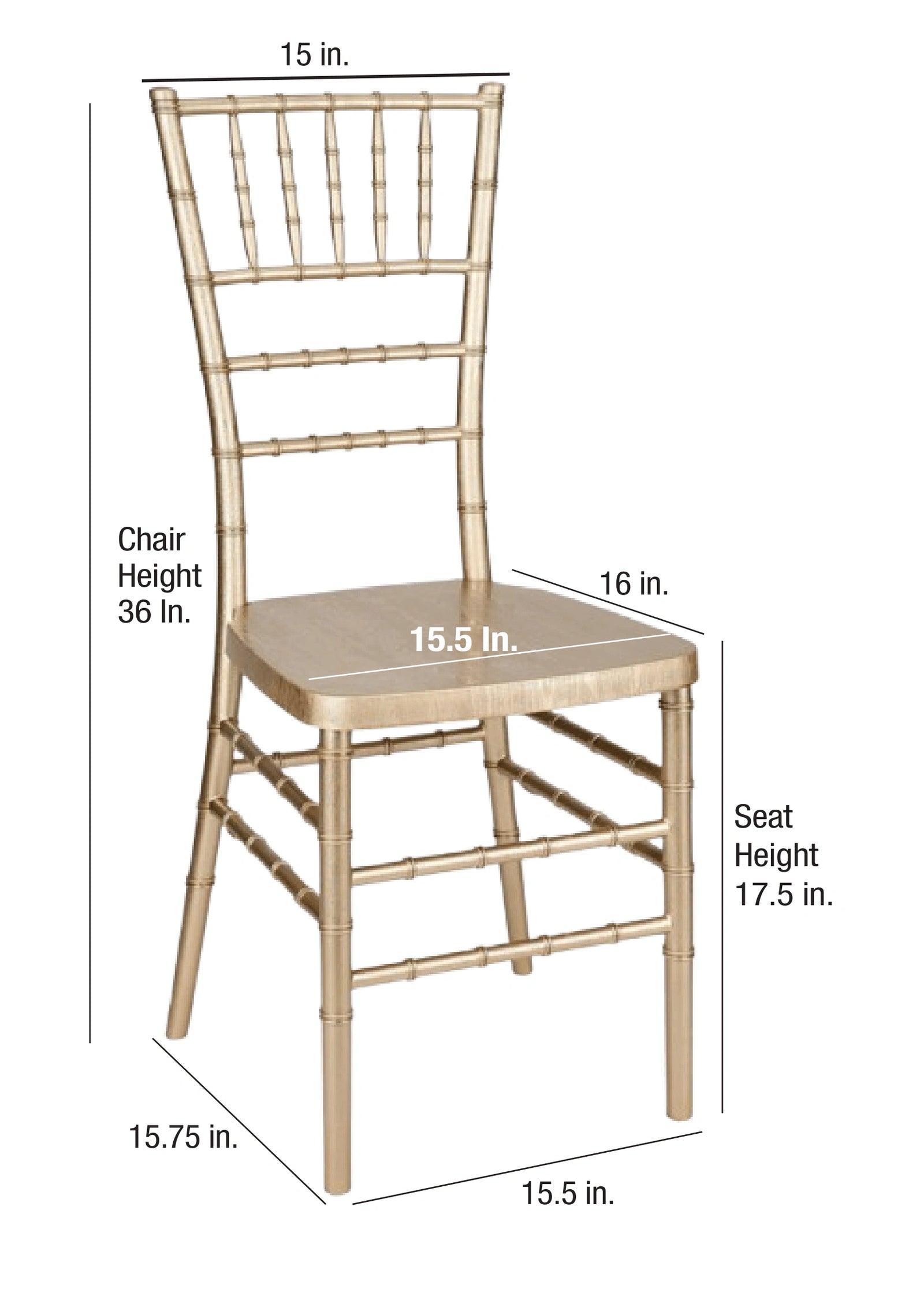 Champagne Gold WoodGrain™ Steel Skeleton™ Chiavari Chair