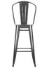 Charcoal Hi Gloss Steelix Tolix Style Metal Barstool with Back 6 BTBMCH-AX-T