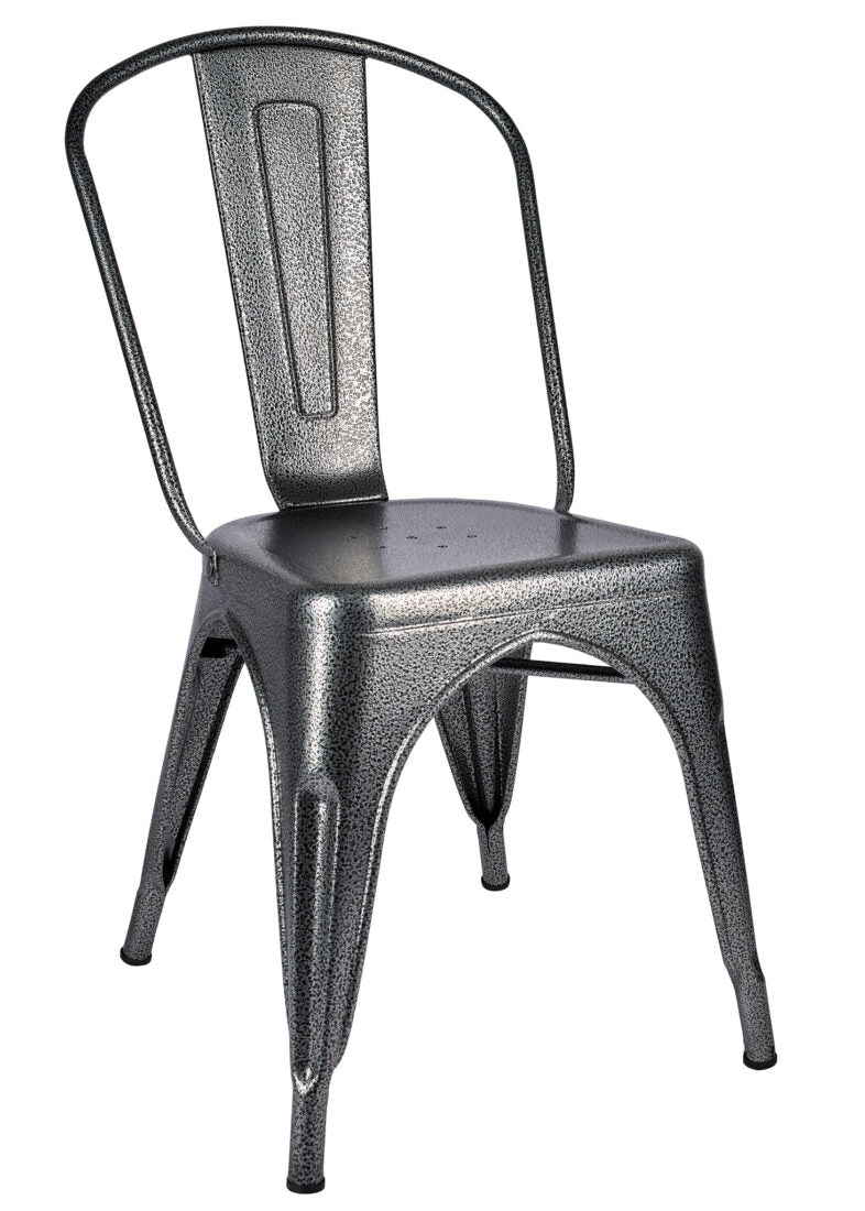 Charcoal Grey Hi Gloss Steelix Tolix Style Metal Restaurant Chair - Ships Fully Assembled CTMCH-AX-T