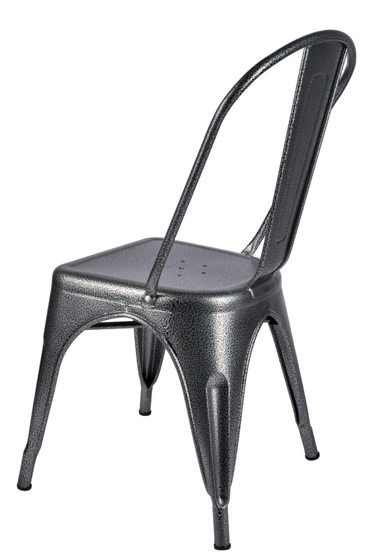 Charcoal Grey Hi Gloss Steelix Tolix Style Metal Restaurant Chair - Ships Fully Assembled CTMCH-AX-T