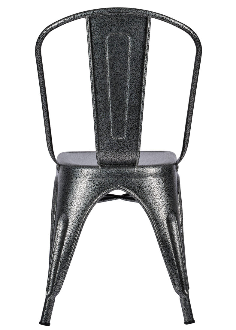 Charcoal Grey Hi Gloss Steelix Tolix Style Metal Restaurant Chair - Ships Fully Assembled CTMCH-AX-T