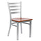 Chivari Ladder Back Restaurant Chair with Silver Frame and Cherry Wood Seat CLMSWCW-ZF-KT