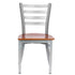 Chivari Ladder Back Restaurant Chair with Silver Frame and Cherry Wood Seat CLMSWCW-ZF-KT