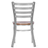Chivari Ladder Back Restaurant Chair with Silver Frame and Cherry Wood Seat CLMSWCW-ZF-KT