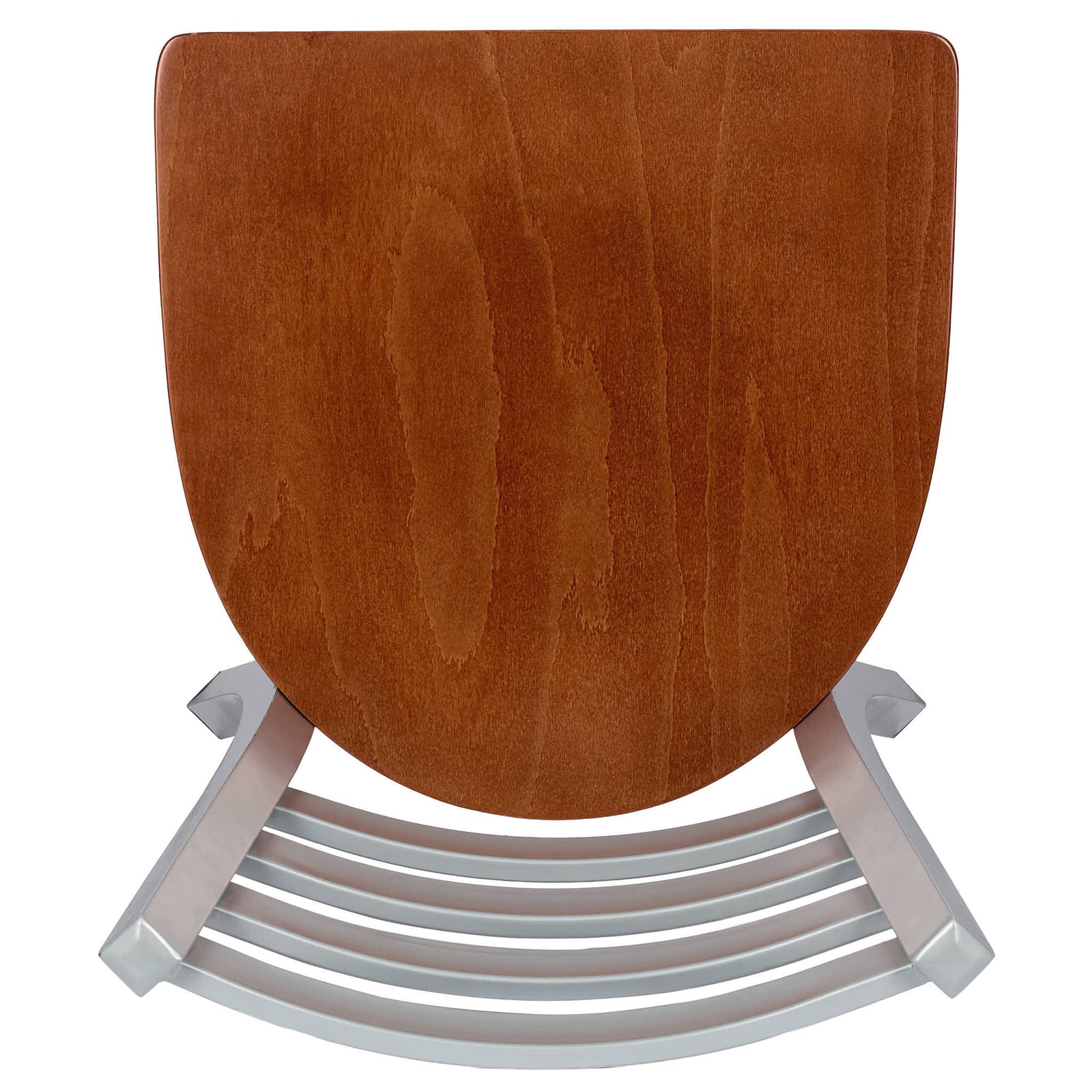 Chivari Ladder Back Restaurant Chair with Silver Frame and Cherry Wood Seat CLMSWCW-ZF-KT