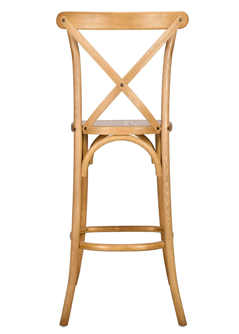 Chestnut Wood Cross Back Barstool BXWC-ZG-T