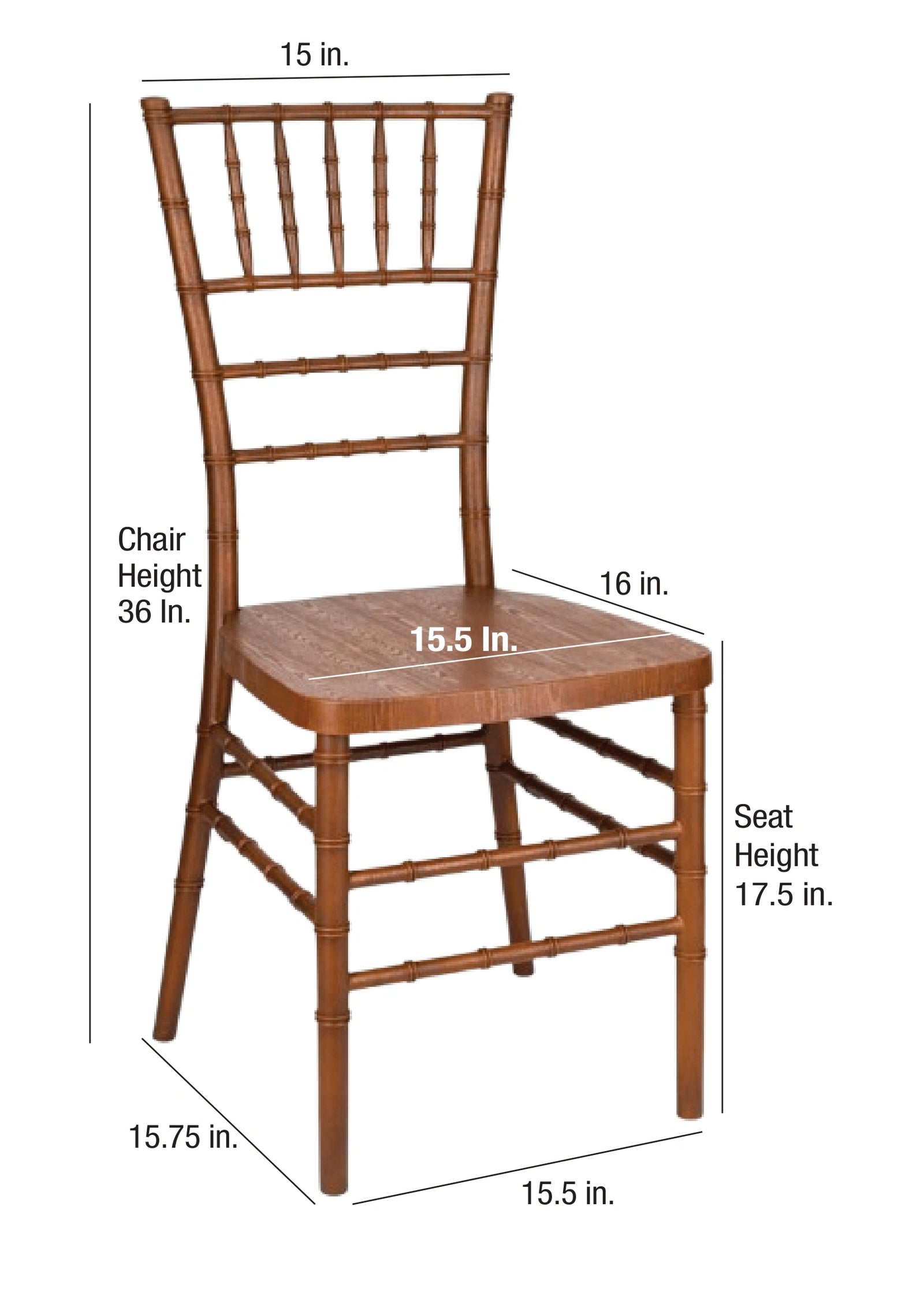 Chestnut WoodGrain Resin Steel Skeleton™ Chiavari Chair