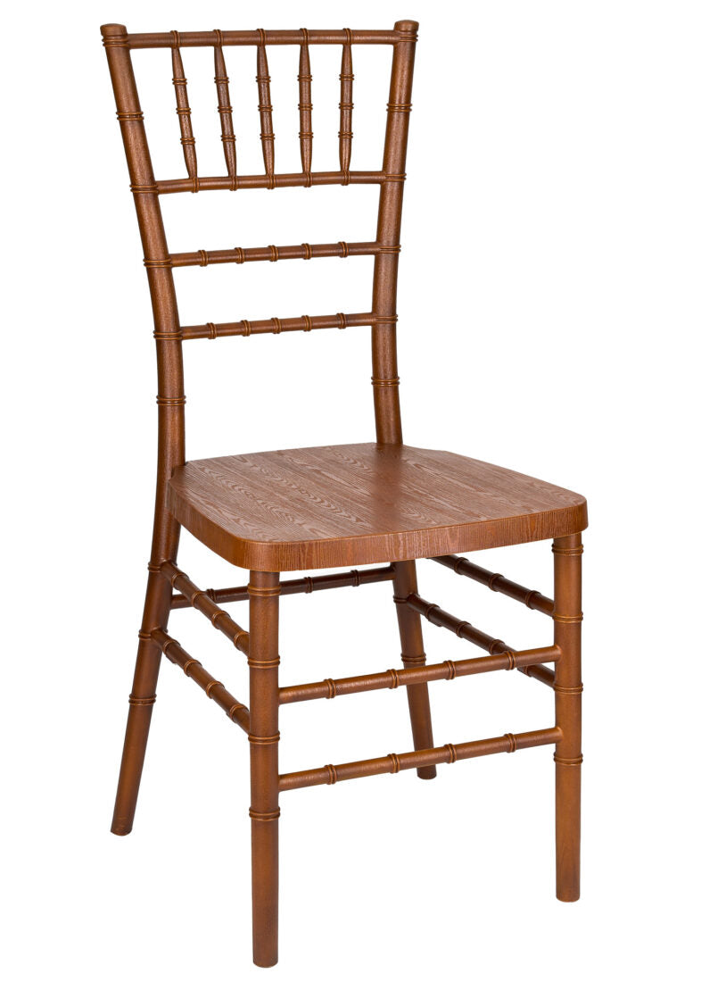 Chestnut WoodGrain Resin Steel Skeleton Chiavari Chair CCRCB-STEEL-AX-T