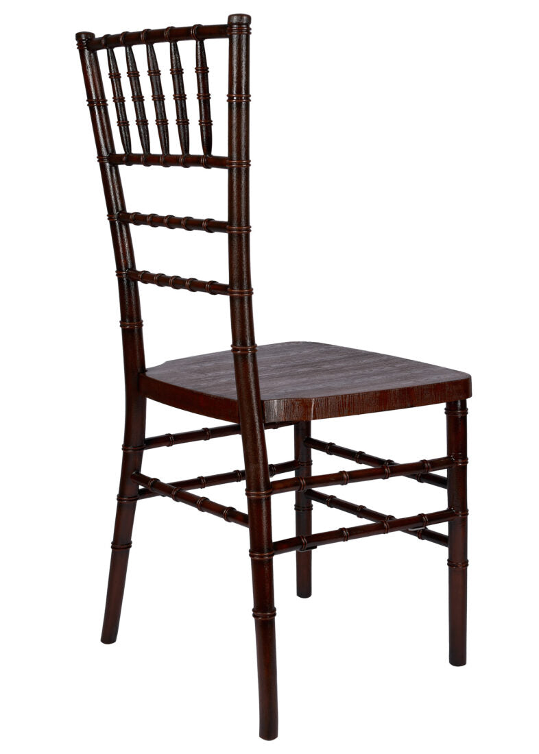 Fruitwood with Brushed WoodGrain Resin Steel Skeleton Chiavari Chair CCRFB-STEEL-AX-T