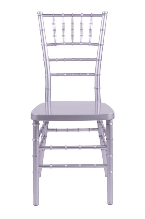 100 Person Luxury Event Package:  Includes 100 Silver Resin Steel Skeleton™ Chiavari Chairs Plus 10 Round 72