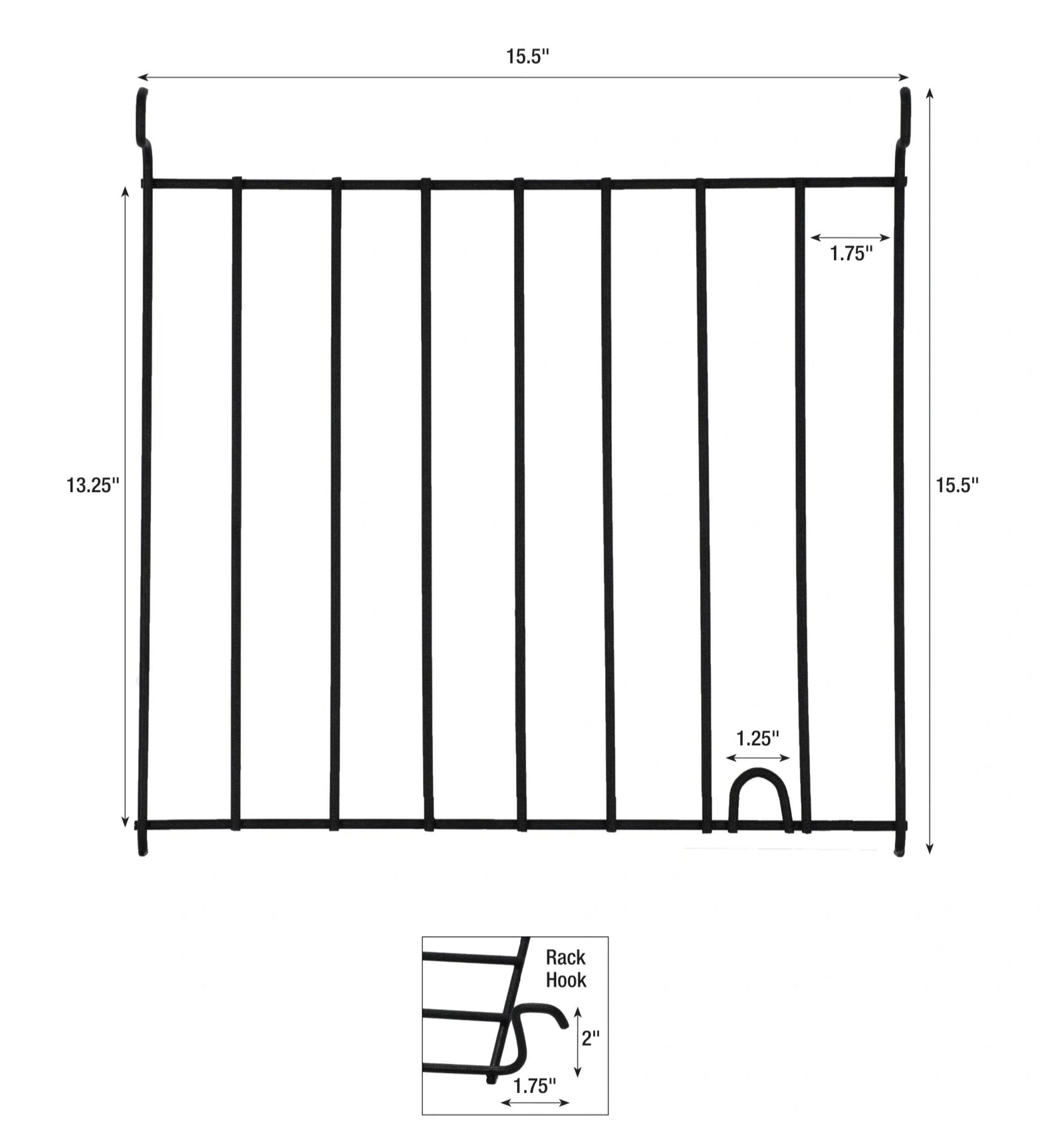 Church Chair Book Rack Black for 18.5