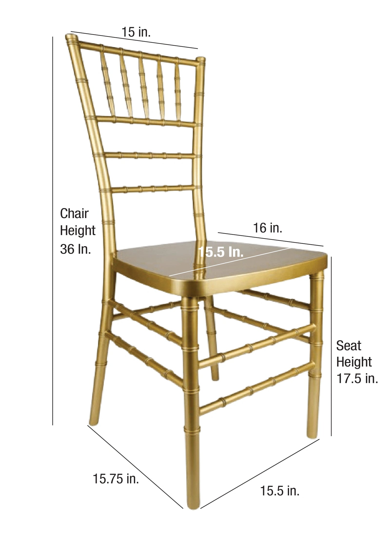 Classic Gold Resin Steel Skeleton™ Chiavari Chair