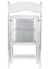 Clear with Silver Vinyl Cushion Resin Folding Chair CFRCL4-HB-T