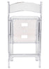 Clear with Silver Vinyl Cushion Resin Folding Chair CFRCL4-HB-T