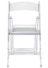 Clear with Silver Vinyl Cushion Resin Folding Chair CFRCL4-HB-T