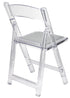 Clear with Silver Vinyl Cushion Resin Folding Chair CFRCL4-HB-T