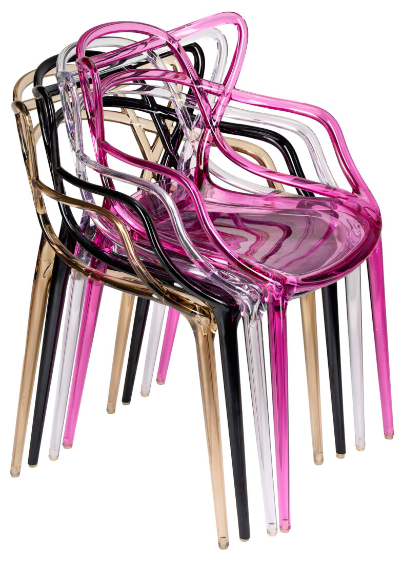 Fuchsia Clear Resin Orbit Chair