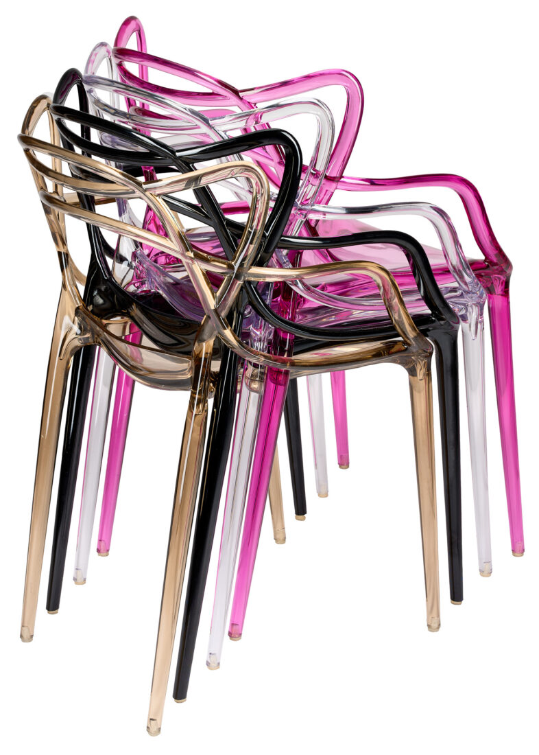 Fuchsia Clear Resin Orbit Chair