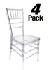 4 Pack Clear Resin ProClear Unassembled Chiavari Chair CCRC-U-ZG-T-4