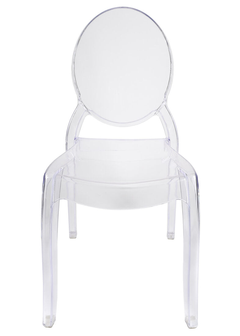 Clear Resin Sophia Ghost Chair Front CGRS-ZG-T