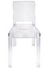 Clear Resin Square Back Ghost Chair by Chivari Front CGRSQ-ZG-T