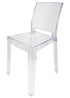 Clear Resin Square Back Ghost Chair by Chivari Left CGRSQ-ZG-T