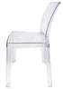 Clear Resin Square Back Ghost Chair by Chivari Left2 CGRSQ-ZG-T