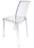 Clear Resin Square Back Ghost Chair by Chivari Left3 CGRSQ-ZG-T