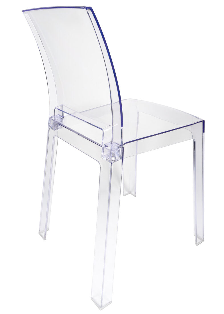 Clear Resin Square Back Ghost Chair by Chivari Right CGRSQ-ZG-T