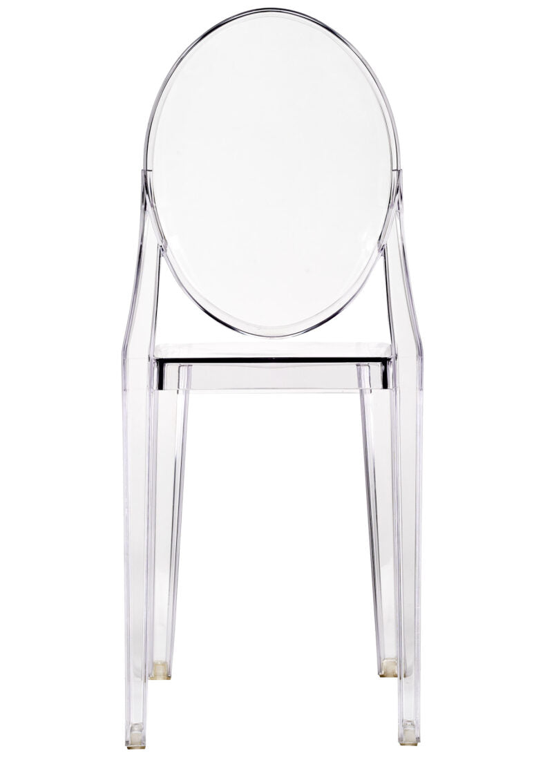 Clear Resin Oval Back Victoria Ghost Chair CGRVC-ZG-T