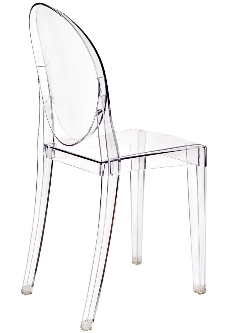 Clear Resin Oval Back Victoria Ghost Chair CGRVC-ZG-T