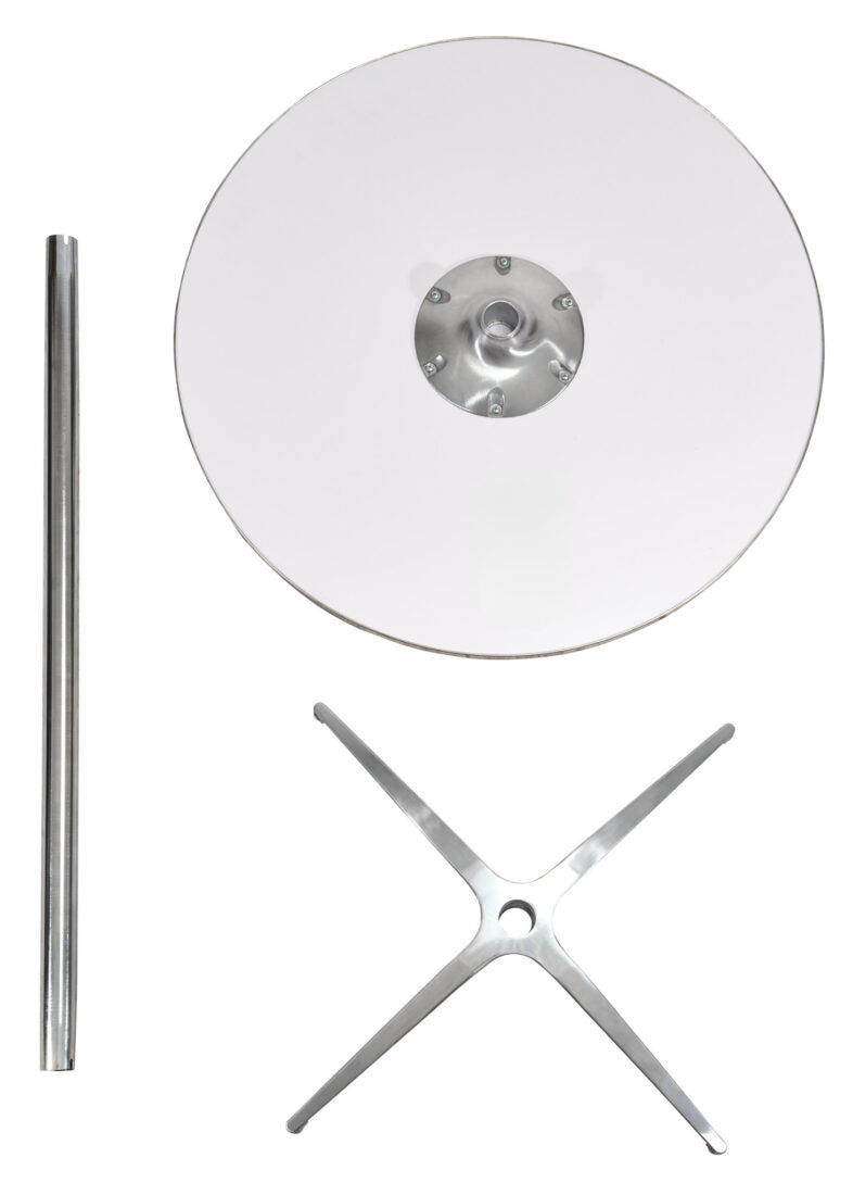 32″ Round Stainless Steel Bar Height Cocktail Table