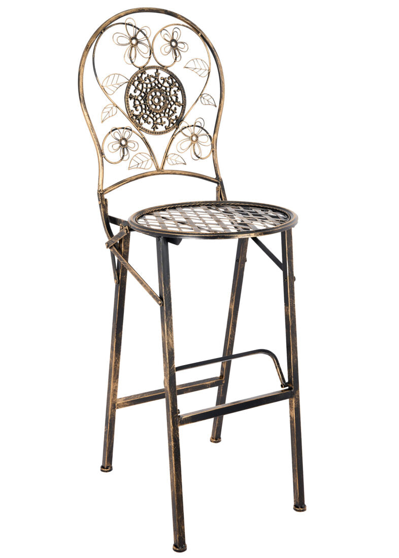 Vintage Copper/Gold Barcelona Bistro Barstool with Round Seat and Back (Per Chair Price Shown – Sold only in Quantities of 2)