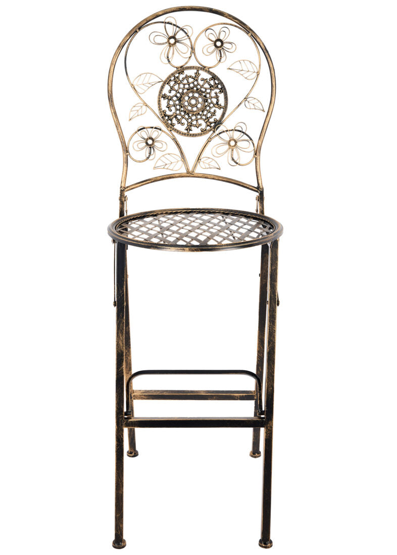 Vintage Copper/Gold Barcelona Bistro Barstool with Round Seat and Back (Per Chair Price Shown – Sold only in Quantities of 2)