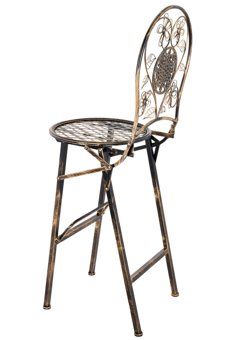 Vintage Copper/Gold Barcelona Bistro Barstool with Round Seat and Back (Per Chair Price Shown – Sold only in Quantities of 2)