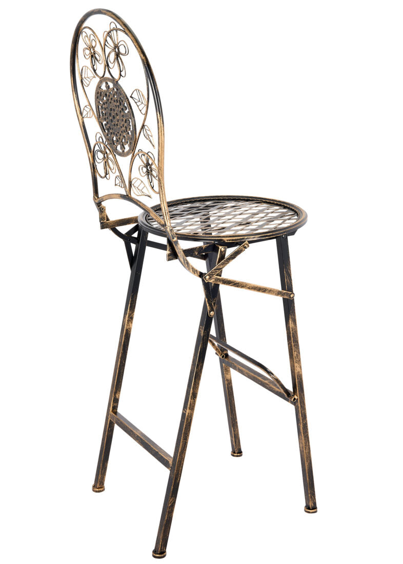 Vintage Copper/Gold Barcelona Bistro Barstool with Round Seat and Back (Per Chair Price Shown – Sold only in Quantities of 2)