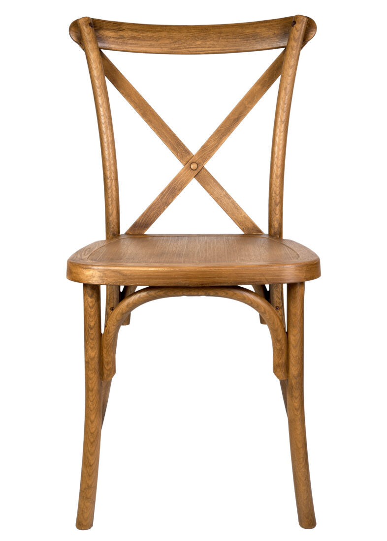 Chestnut Toughresin CrossBack Chair by Chivari CXRC-AX-T Front