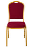 Burgundy Fabric on Gold Frame Crown Back Banquet Chair