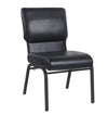 Black Vinyl on Black Frame 20.5" Cut Away Back Church Chair