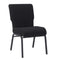 Black Fabric Church Chair with Full Back 20.5" Wide Black Steel Frame