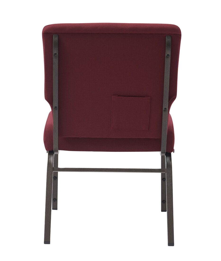 Maroon Fabric, Gold Vein Steel Frame, 18.5″ Wide Church Chair by Chivari CH18MGV-ZF-T