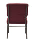 Maroon Fabric, Gold Vein Steel Frame, 18.5″ Wide Church Chair by Chivari CH18MGV-ZF-T